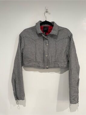 Y2K Houndstooth Cropped Jacket